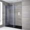 Getönte Walk-In Dusche, Chrom, für Nische - inkl. Duschwanne mit Schiefer-Effekt (Finish wählbar) – Größe und Seitenpaneel wählbar – Portland-Luna