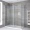 Walk-In Dusche, Chrom, für Eckeinbau - inkl. weißer Duschwanne – Größe und Seitenpaneel wählbar – Portland