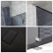 Getönte Walk-In Dusche, Chrom, für Eckeinbau - inkl. Duschwanne mit Schiefer-Effekt (Finish wählbar) – Größe und Seitenpaneel wählbar – Portland-Luna
