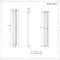 Design Heizkörper Vertikal Weiß 1400mm x 236mm 457W (einlagig) - Revive