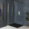 Walk-In Dusche, antikes Messing, für Eckeinbau - inkl. Duschwanne mit Schiefer-Effekt (Finish wählbar) - Größe wählbar - Alama