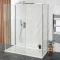 Walk-In Dusche mit 3 Seiten, Chrom, inkl. Duschtasse in Weiß, Größe wählbar - Portland