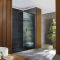 Walk-In Dusche mit geriffeltem Glas & schwarzem Rahmen Nischeneinbau - inkl. Duschwanne mit Schiefer-Effekt (Finish wählbar) – Größe wählbar - Florence