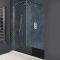 Walk-In Dusche, antikes Messing, für Nische - inkl. Duschwanne mit Schiefer-Effekt (Finish wählbar) – Größe wählbar – Alama