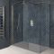 Walk-In Dusche, antikes Messing, für Eckeinbau - inkl. Duschwanne mit Schiefer-Effekt (Finish wählbar) – Größe wählbar – Alama