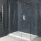 Walk-In Dusche, antikes Messing, für Eckeinbau - inkl. weißer Duschwanne - Größe wählbar  - Alama