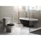 Traditionelle Freistehende Badewanne mit zwei Rückenschrägen, Matt Schwarz, 1560mm x 810mm - RAK Washington x Hudson Reed