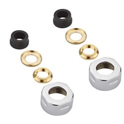 Heizkörper-Winkelventile, im Set, Chrom, manuell, für 12mm Kupferrohr