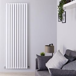 Hudson Reed Revive – Aluminium Design Heizkörper Vertikal (Doppellagig) | 1800mm x 590mm - Weiß