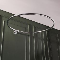 Runde Vorhangstange, zur Wandmontage - Chrom - Elizabeth