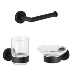 Nox Mattschwarzes 3-teiliges Badezimmerzubehör-Set