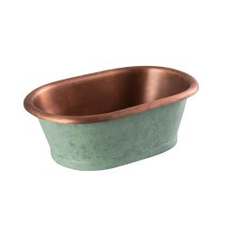 Traditionelles Kupfer Aufsatzwaschbecken 530mm x 345mm (ohne Hanloch) - Kupfer/Patina