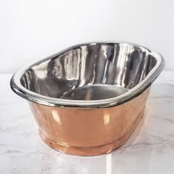 Traditionelles Kupfer Aufsatzwaschbecken 530mm x 345mm (ohne Hanloch) - Kupfer/Nickel