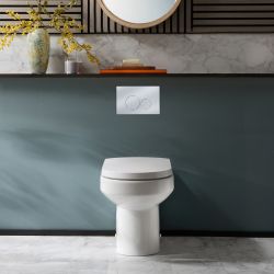 Ovale Stand Toilette inkl. Sitz mit Absenkautomatik exkl. Spülkasten - Covelly