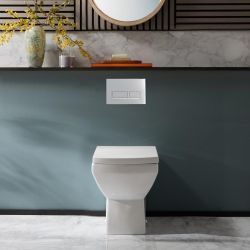 Stand-WC inkl. Sitz mit Absenkautomatik – Weiß - Halwell