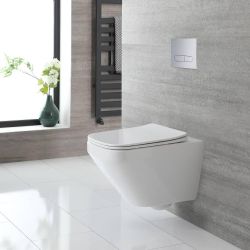 Randlose Hängetoilette mit Sitz, Weiß - Exton