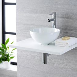 Aufsatzwaschbecken, rund – 320mm, ohne Hahnloch - Ashbury