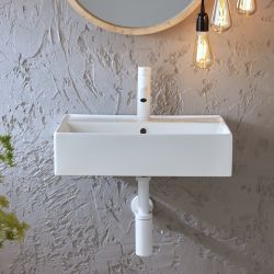 Rechteckiges Hängewaschbecken 500mm x 350mm (1 Hahnloch) – Farbe wählbar - Elements
