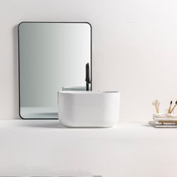 Ovales Aufsatzwaschbecken 460mm x 350mm (ohne Hahnloch) – Weiß - Hemsby