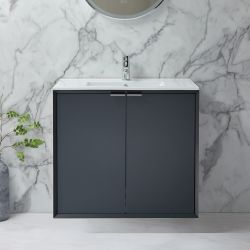 Hängender Waschtischunterschrank mit Waschbecken 810mm - Farbe und Griffe wählbar – Edge