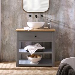 Traditioneller Waschtischunterschrank für Aufsatzbecken (Größe & Farbe wählbar) | Farbe & Design der Griffe wählbar – Auswahl an Aufsatzwaschbecken – Warwick