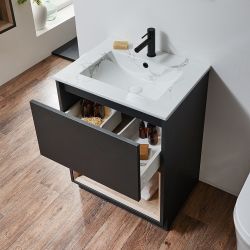 Waschtischunterschrank 610mm inkl. Waschbecken | Farbe & LED wählbar - Hoxton