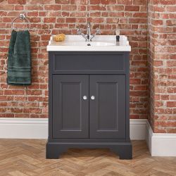 Traditioneller Waschtischunterschrank mit Waschbecken (Farbe & Größe wählbar) | Farbe & Design der Griffe wählbar - Thornton