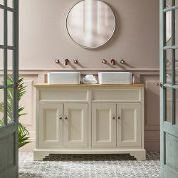 Traditioneller Waschtischunterschrank 1200mm Farbe und Aufsatzwaschbecken wählbar | Farbe & Design der Griffe wählbar - Thornton
