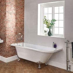 Freistehende Eck-Badewanne 1685mm x 750mm Rechts- oder Linksbündig | Weiß - Farbe der Füße wählbar - Oxford
