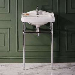 Waschbecken mit Metallgestell, Breite 590mm – Finish wählbar – Regent
