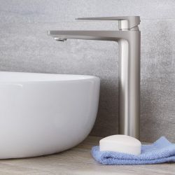 Hohe 1-Loch Einhebel Waschtischarmatur - gebürstetes Nickel - Harting