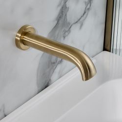 Traditioneller Wanneneinlauf, Wandmontage – satiniertes Gold – Elizabeth
