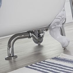Siphon und Ablaufrohr für freistehende Badewannen – Chrom - Elizabeth