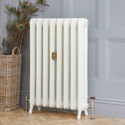 Gusseisen-Heizkörper – Höhe 950mm, Breite auswählbar – Porzellanweiß – Charlotte