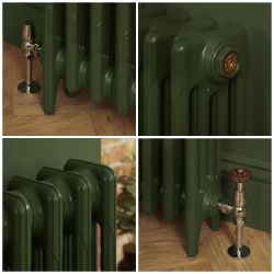 Gusseisen-Heizkörper (4-lagig) - Höhe 760mm, Breite auswählbar - Duck Green W55 von Farrow & Ball - Mercury