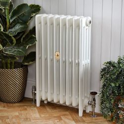Gusseisen-Heizkörper (4-Säulen) – Höhe 960mm, Breite auswählbar – Porzellanweiß – Mercury