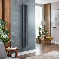Elektrischer Design-Heizkörper Vertikal|Größe & WLAN-Heizelement wählbar|mit Stecker oder zur Festverdrahtung, Anthrazit – Revive - ECOSO by Hudson Reed