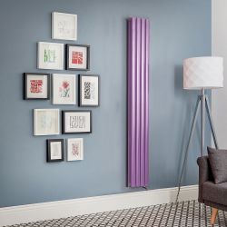 Elektrischer Design Heizkörper, vertikal, B 236mm - Lila (Lush Purple) - Höhe, Thermostat und Kabelabdeckung wählbar - Revive - ECOSO by Hudson Reed
