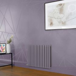 Hudson Reed x ECOSO Aruba Elektro-Designheizkörper, Lila (Dahlia Purple) Horizontal, 635mm Hoch – Auswahl an Größen, Thermostat und Kabelabdeckung