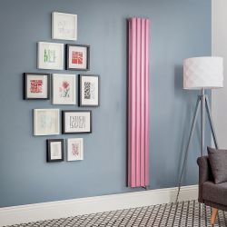 Elektrischer Design Heizkörper, vertikal, B 236mm - Rosa (Camellia Pink) - Höhe, Thermostat und Kabelabdeckung wählbar - Revive - ECOSO by Hudson Reed