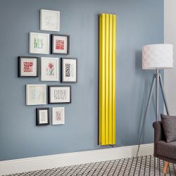 Elektrischer Design Heizkörper, vertikal, B 236mm - Gelb (Dandelion Yellow) - Höhe, Thermostat und Kabelabdeckung wählbar - Revive - ECOSO by Hudson Reed
