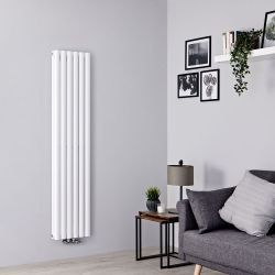Hudson Reed Revive – Aluminium Design Heizkörper Vertikal (Doppellagig) Mittelanschluss | Größ wählbar - Weiß