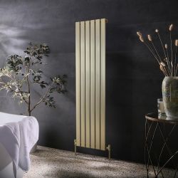 Design Heizkörper Vertikal (einlagig) 1600mm x 450mm - satiniertes Gold - Alpha