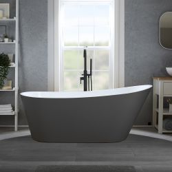 Freistehende Badewanne (oval) mit einer erhöhten Rückenschräge - Größe & Farbe wählbar - Otterton