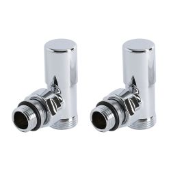 Heizkörper-Winkelventile, Chrom, manuell, mit wählbarem Rohr-Adapter