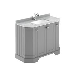 Waschtischunterschrank mit grauer Marmorplatte 1020mm | Waschbecken und Farbe wählbar - Old London