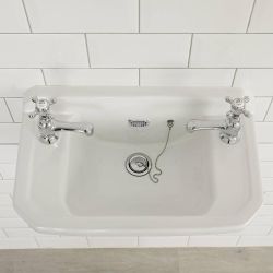 Retro-Hängewaschbecken, rechteckig – 515mm x 300mm, mit 2 Hahnlöchern – Richmond