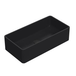 Aufsatzwaschbecken rechteckig 465mm x 235mm (ohne Hahnloch) - Mattschwarz