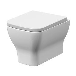 Eckiges Hänge-WC - Spülrandlos inkl. Sitz mit Absenkautomatik