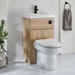 2-in-1-Waschbecken- und WC-Element 500mm x 890mm mit Covelly-WC | Farbe wählbar - Cluo